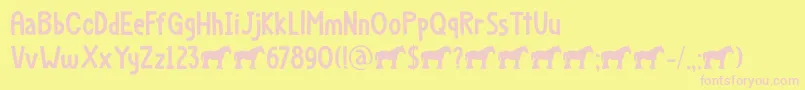 Dapplegrim DEMO-fontti – vaaleanpunaiset fontit keltaisella taustalla