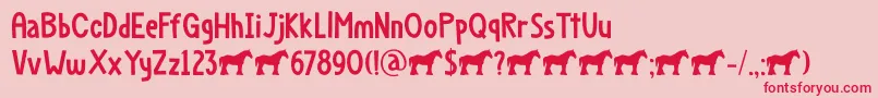 Dapplegrim DEMO-Schriftart – Rote Schriften auf rosa Hintergrund