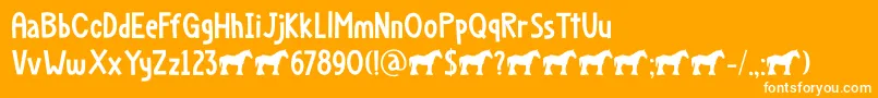Dapplegrim DEMO-Schriftart – Weiße Schriften auf orangefarbenem Hintergrund