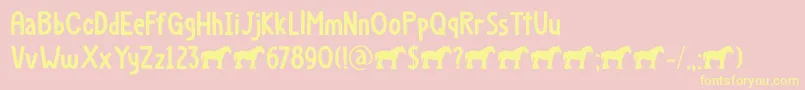 Dapplegrim DEMO-fontti – keltaiset fontit vaaleanpunaisella taustalla