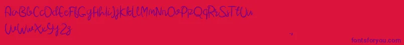 Dara Demo-Schriftart – Violette Schriften auf rotem Hintergrund
