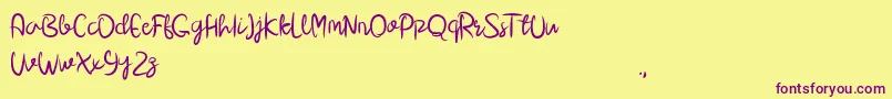 Dara Demo Font – Purple Fonts on Yellow Background