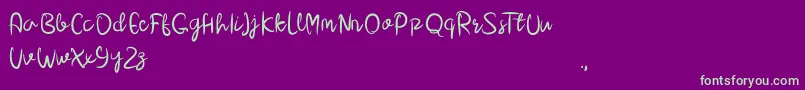 Dara Demo Font – Green Fonts on Purple Background