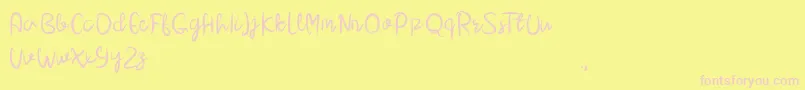 Dara Demo-fontti – vaaleanpunaiset fontit keltaisella taustalla