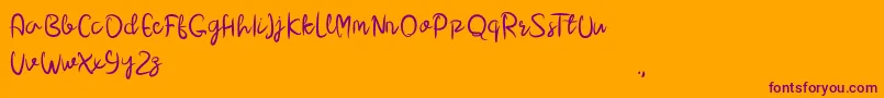Шрифт Dara Demo – фиолетовые шрифты на оранжевом фоне