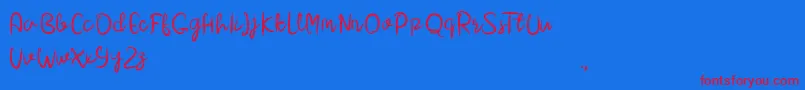 Dara Demo Font – Red Fonts on Blue Background