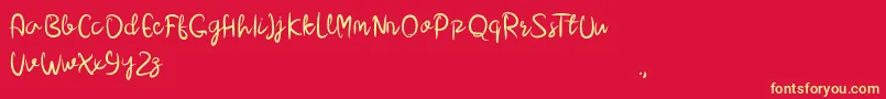 Dara Demo Font – Yellow Fonts on Red Background