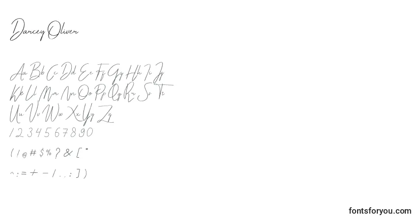 Schriftart Darcey Oliver – Alphabet, Zahlen, spezielle Symbole