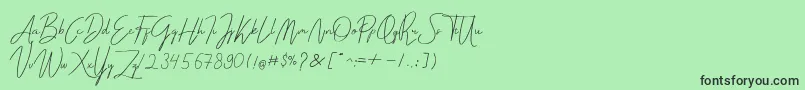 Darcey Oliver Font – Black Fonts on Green Background
