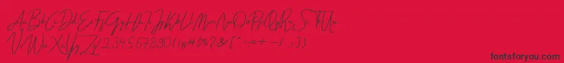 Darcey Oliver Font – Black Fonts on Red Background