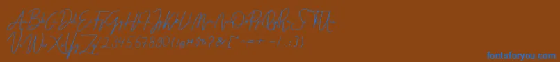 Darcey Oliver Font – Blue Fonts on Brown Background