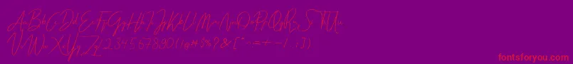 Darcey Oliver Font – Red Fonts on Purple Background