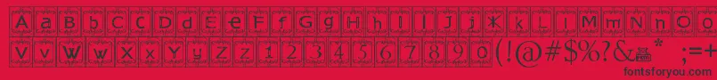 KingslandTimur Font – Black Fonts on Red Background