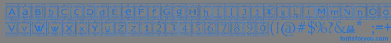 KingslandTimur Font – Blue Fonts on Gray Background