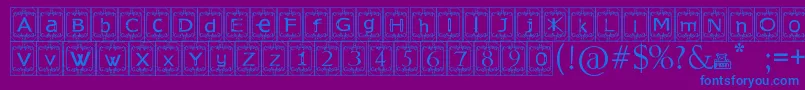 KingslandTimur Font – Blue Fonts on Purple Background