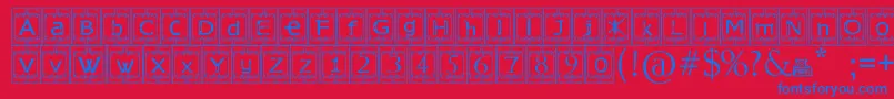 KingslandTimur Font – Blue Fonts on Red Background