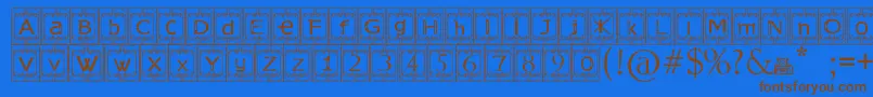 KingslandTimur Font – Brown Fonts on Blue Background