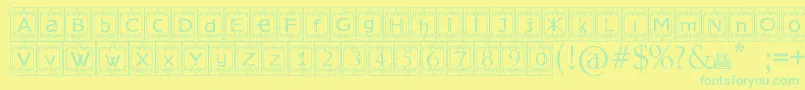 KingslandTimur Font – Green Fonts on Yellow Background