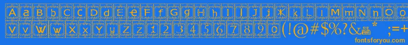 KingslandTimur Font – Orange Fonts on Blue Background