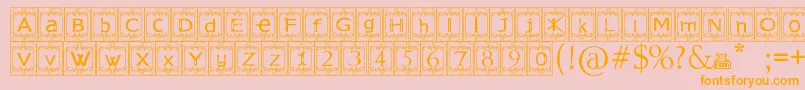 KingslandTimur-Schriftart – Orangefarbene Schriften auf rosa Hintergrund