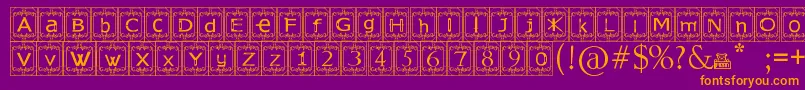 KingslandTimur-Schriftart – Orangefarbene Schriften auf violettem Hintergrund