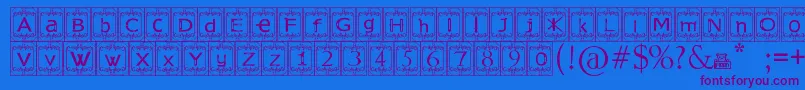 KingslandTimur-Schriftart – Violette Schriften auf blauem Hintergrund