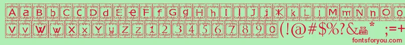 KingslandTimur Font – Red Fonts on Green Background