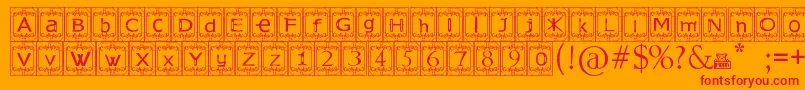 KingslandTimur-Schriftart – Rote Schriften auf orangefarbenem Hintergrund