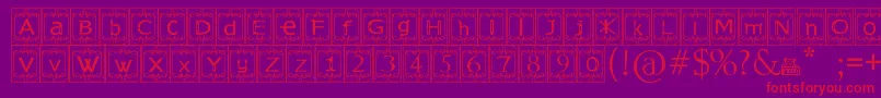 KingslandTimur-Schriftart – Rote Schriften auf violettem Hintergrund