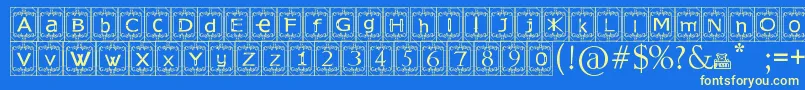 KingslandTimur Font – Yellow Fonts on Blue Background
