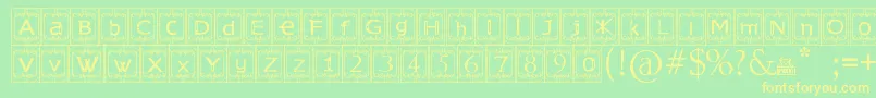 KingslandTimur Font – Yellow Fonts on Green Background