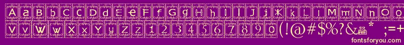 KingslandTimur-Schriftart – Gelbe Schriften auf violettem Hintergrund