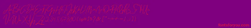 Darcey Oliver Font – Red Fonts on Purple Background