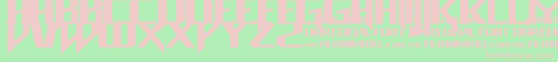 Daredevil-fontti – vaaleanpunaiset fontit vihreällä taustalla