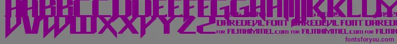 Шрифт Daredevil – фиолетовые шрифты на сером фоне