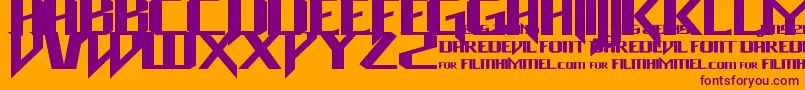 Daredevil Font – Purple Fonts on Orange Background