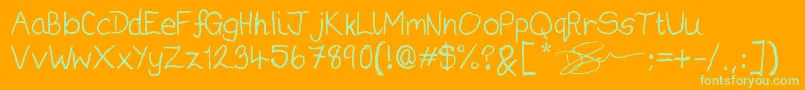Darius Gardner s Handwriting Regular 3 Font – Green Fonts on Orange Background