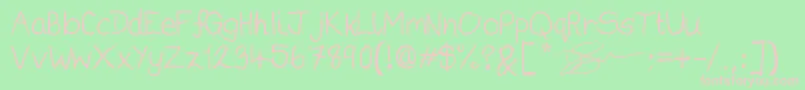 Darius Gardner s Handwriting Regular 3 Font – Pink Fonts on Green Background