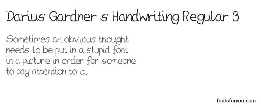 Überblick über die Schriftart Darius Gardner s Handwriting Regular 3
