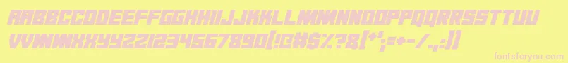 Dark Dimension Italic-fontti – vaaleanpunaiset fontit keltaisella taustalla