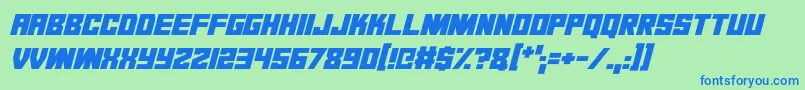フォントDark Dimension Italic – 青い文字は緑の背景です。