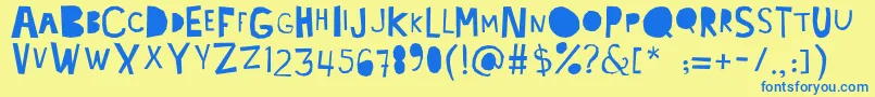 Lacabeza Font – Blue Fonts on Yellow Background