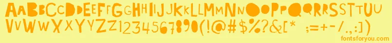 Lacabeza Font – Orange Fonts on Yellow Background