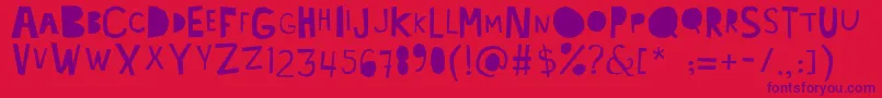 Lacabeza-Schriftart – Violette Schriften auf rotem Hintergrund