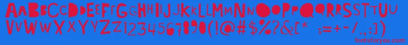 Lacabeza Font – Red Fonts on Blue Background