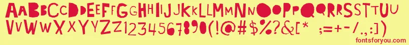 Lacabeza Font – Red Fonts on Yellow Background
