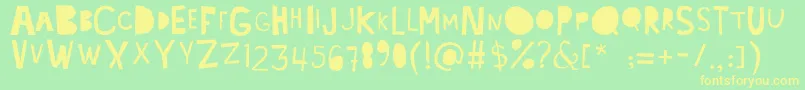 Lacabeza Font – Yellow Fonts on Green Background