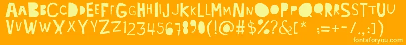 Lacabeza Font – Yellow Fonts on Orange Background