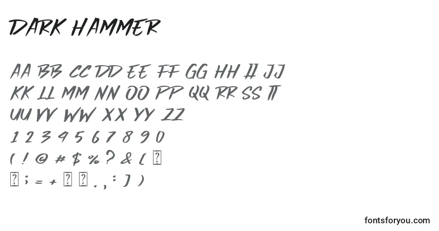 Dark Hammer Font – alphabet, numbers, special characters