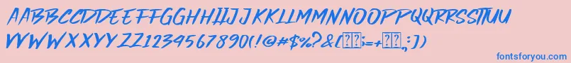 More about Dark Hammer Font Dark Hammer Font – Blue Fonts on Pink Background